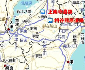 相谷・正楽寺遺跡地図