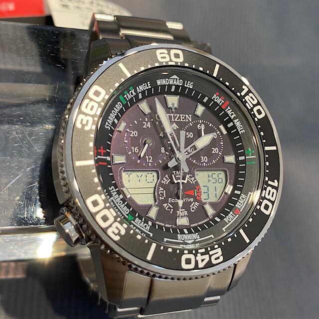 美品シチズン プロマスター マリンシリーズ ヨットタイマー JR4063-12E マリーンシリーズ ヨットタイマー 黒金 JR4063-12E PROMASTER