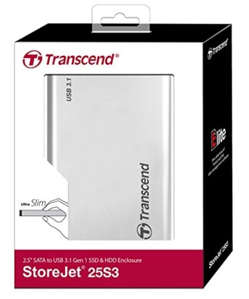 Transcend StoreJet 25S3 USB3.0 アルミニウム製SSDHDDケース