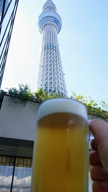 スカイツリーとビール