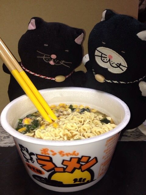クロは ポンちゃんラーメンを食べる でぶねこ クロの一言blog クロは ポンちゃんラーメンを食べる でぶねこ クロの一言blog