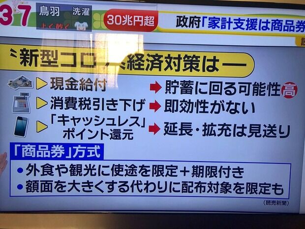 【速報】もうダメだ日本政府。期待されていたコロナ対策を全て拒否しクーポン券に決定へ