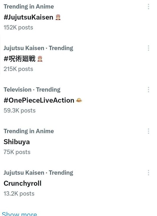 【悲報】ONE PIECE実写化失敗...海外ツイッターのトレンドは呪術廻戦が独占