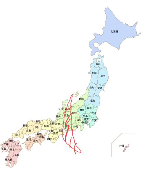 感覚的に名古屋の奥から西日本に入る気がするんだが、合ってる?