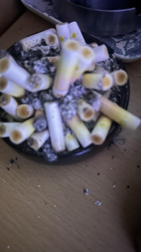 【画像】今日で禁煙するからタバコ限界吸いしてる