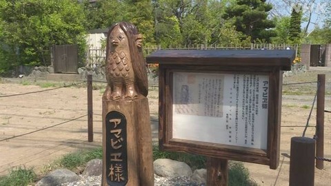 疫病を鎮める妖怪「アマビエ」の木像を設置 …千葉 厚労省もアマビエを啓発キャラに採用