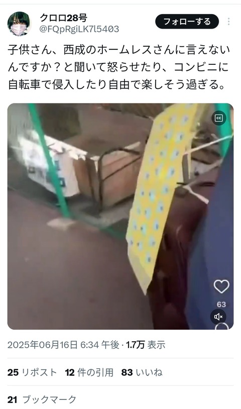 【動画】小学生TikToker「家ないんですか?w」と西成のホームレスにインタビューしてキレられる