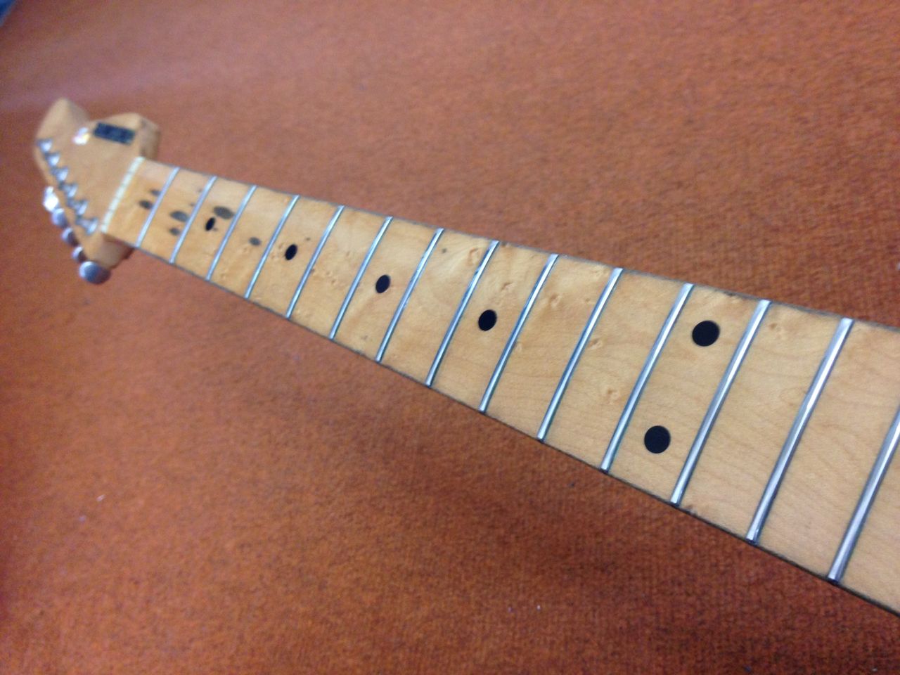 シェクターストラト1ピースメイプルネックのコンパウンドがけ : the