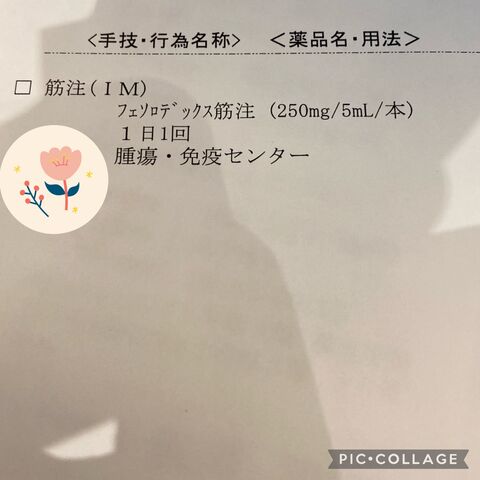 ひとりごと フェソロデックス4回目 形成外科受診