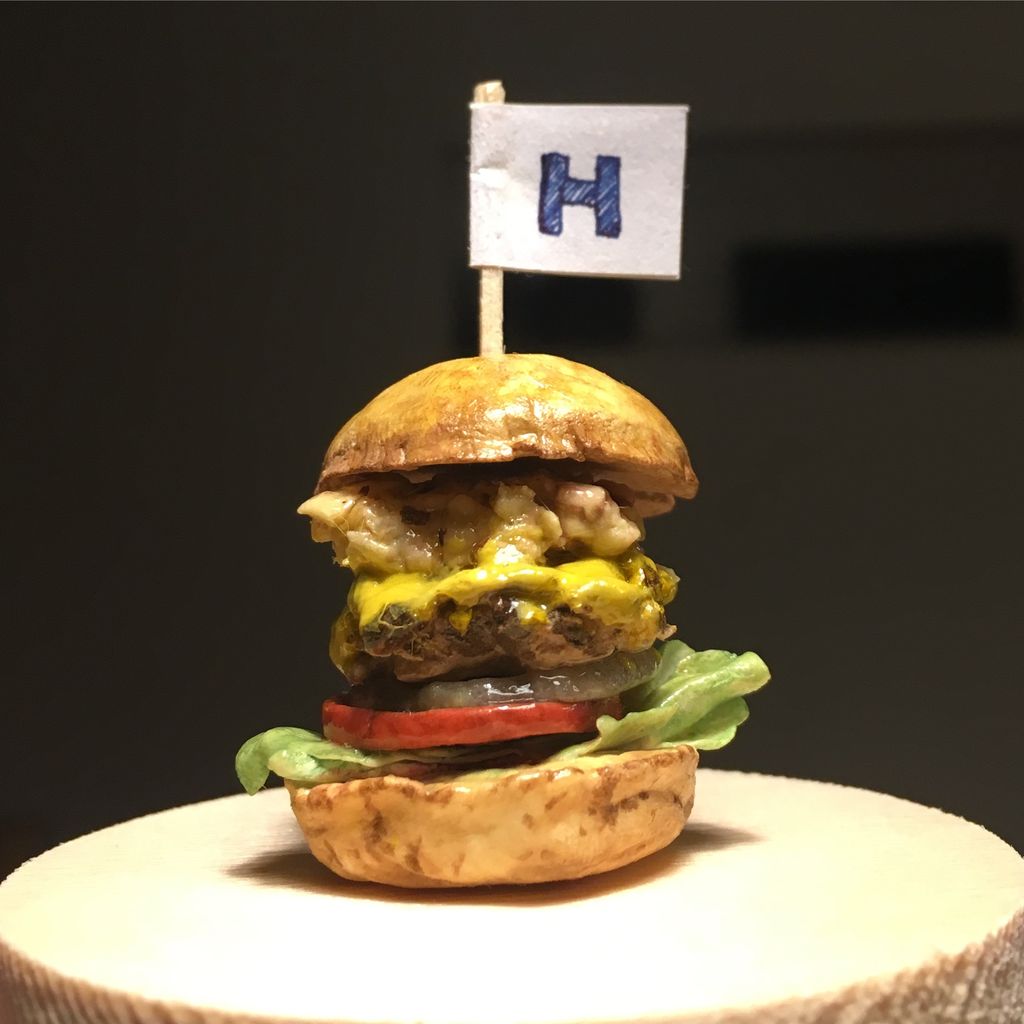 本物と見分けのつかない手作り紙粘土俺ジナルバーガー The Blues Burger ザ ブルースバーガー 第２章ハンバーガー の食文化向上を目指して