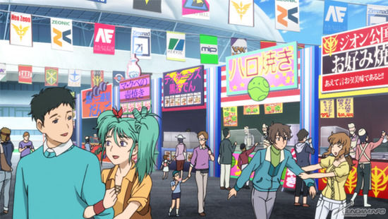 アニメ ガンダムビルドファイターズ 第23話で歴代キャラがモブに登場 ハサウェイとクェス シャアとララァなどみんな幸せそう あさひがに通信