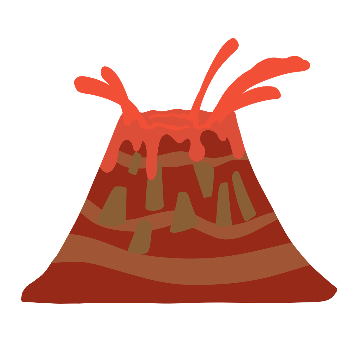 フリー素材 火山のイラスト ツンブリア紀
