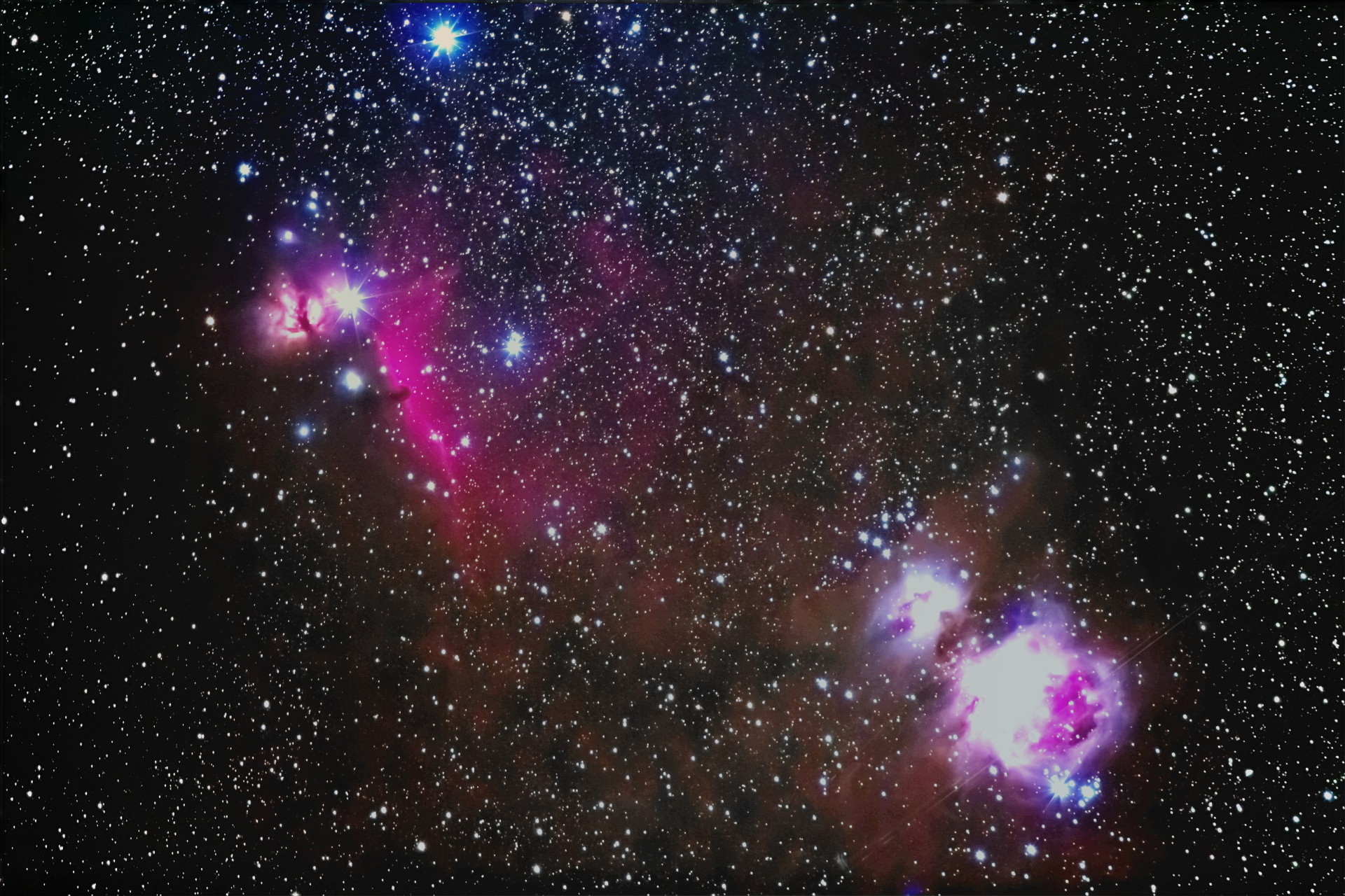 オリオン大星雲と馬頭星雲 再処理 気の向くままに写真を撮りたい