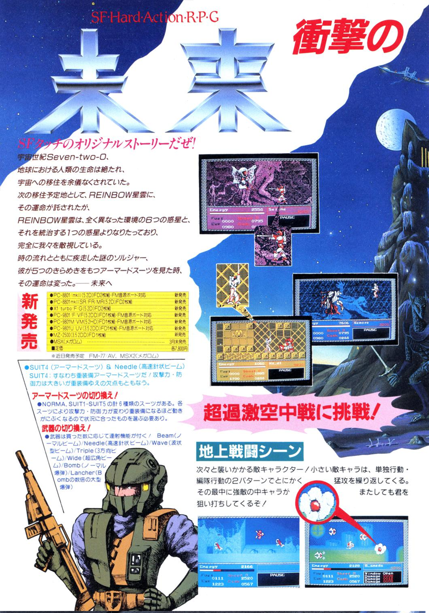 SFハードアクションRPG-未来-（ザインソフト）X1 : パチンコCR銀河鉄道