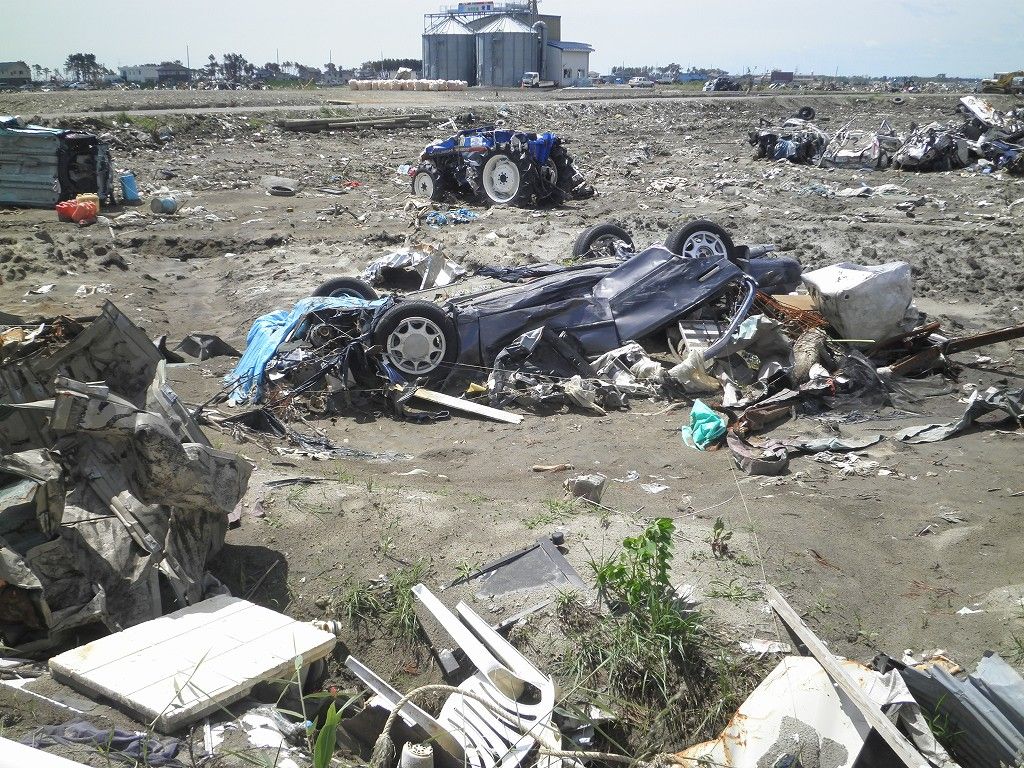 震災後 約3ヶ月経った仙台市若林区荒浜地区の様子です モデル工房タイガーハウス ブログ レプリカ フィギュア