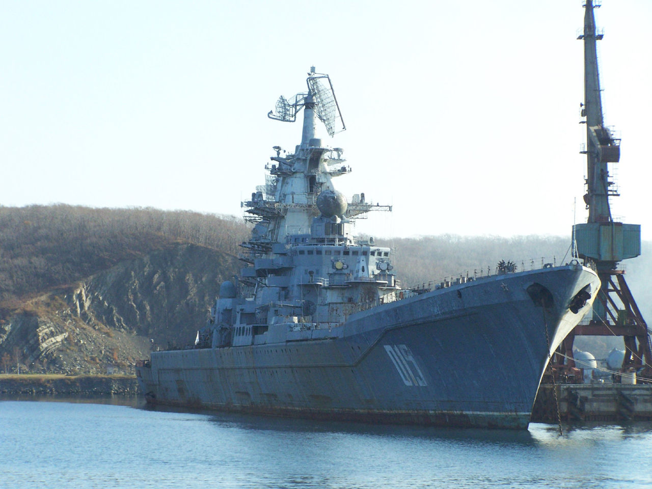 キーロフ級2番艦フルンゼ 現アドミラル ラーザレフ 近影 07年秋 旧ロシア ソ連海軍報道情報管理部