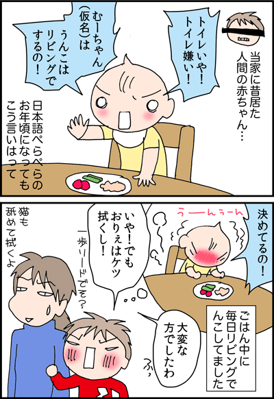 ちくわの穴から星☆を見た ＊4コマ-猫トイレ２
