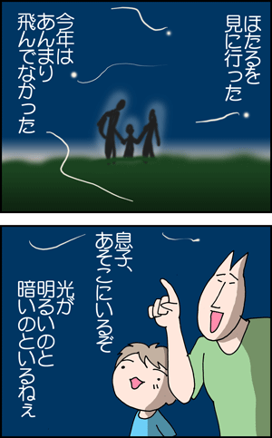 ちくわの穴から星☆を見た *4コマ-蛍1