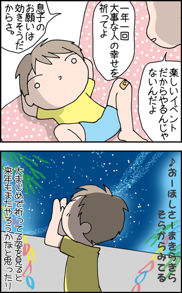 ちくわの穴から星☆を見た ＊4コマ-七夕２