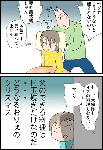 ちくわの穴から星☆を見た ＊4コマ-寝違え２