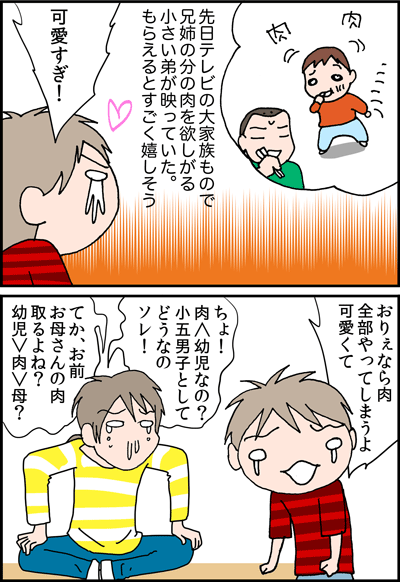 ちくわの穴から星☆を見た ＊4コマ-肉２