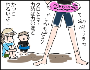 ちくわの穴から星☆を見た *4コマ-クロとらと海2