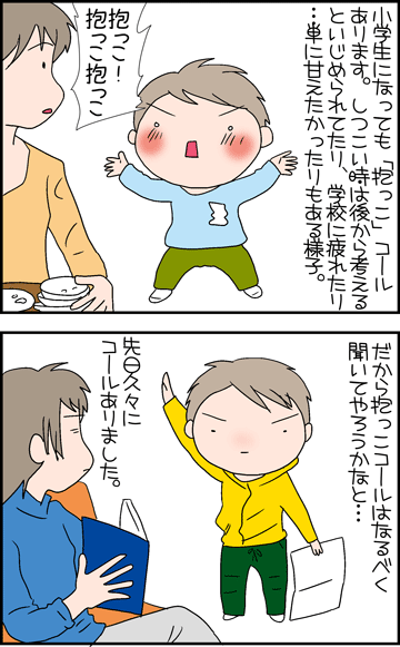 ちくわの穴から星☆を見た ＊4コマ-抱っこ１