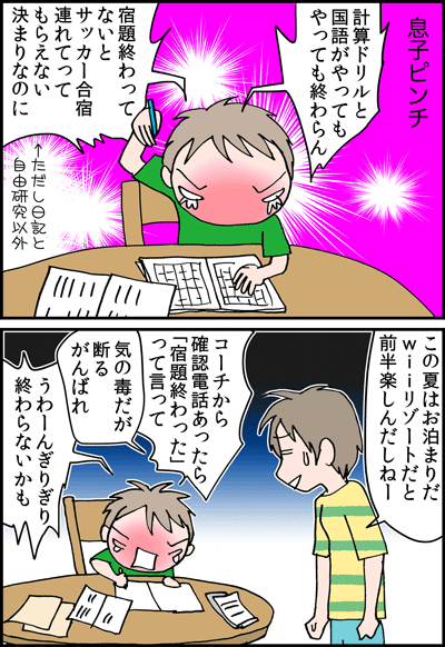 ちくわの穴から星☆を見た ＊4コマ-宿題１