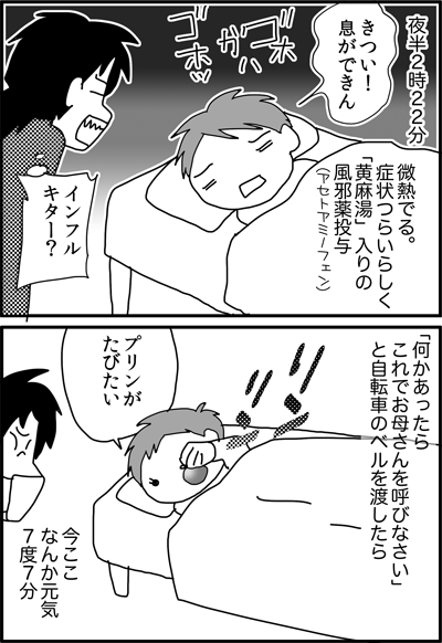 ちくわの穴から星☆を見た ＊4コマ-インフル？２