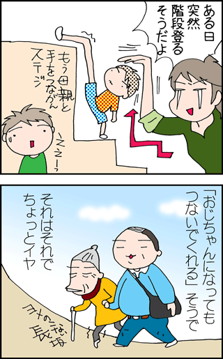 ちくわの穴から星☆を見た *4コマ-手をつなぐ2