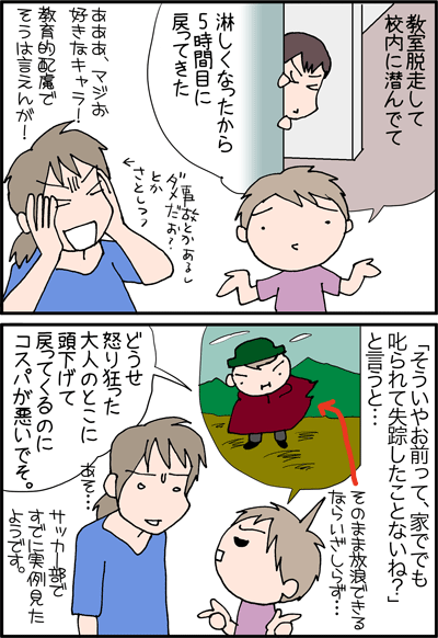 ちくわの穴から星☆を見た ＊4コマ-脱走２