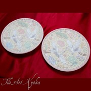 飾り皿 鶴と亀 松竹梅 ハンドメイド