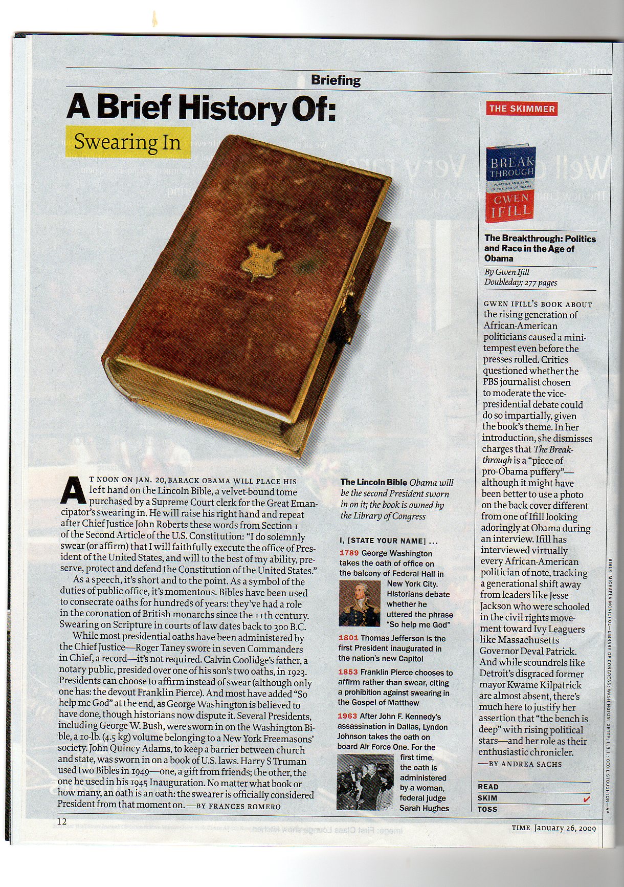 アメリカ大統領宣誓小史ーオバマシリーズ 3 タイム リーディング クラブ