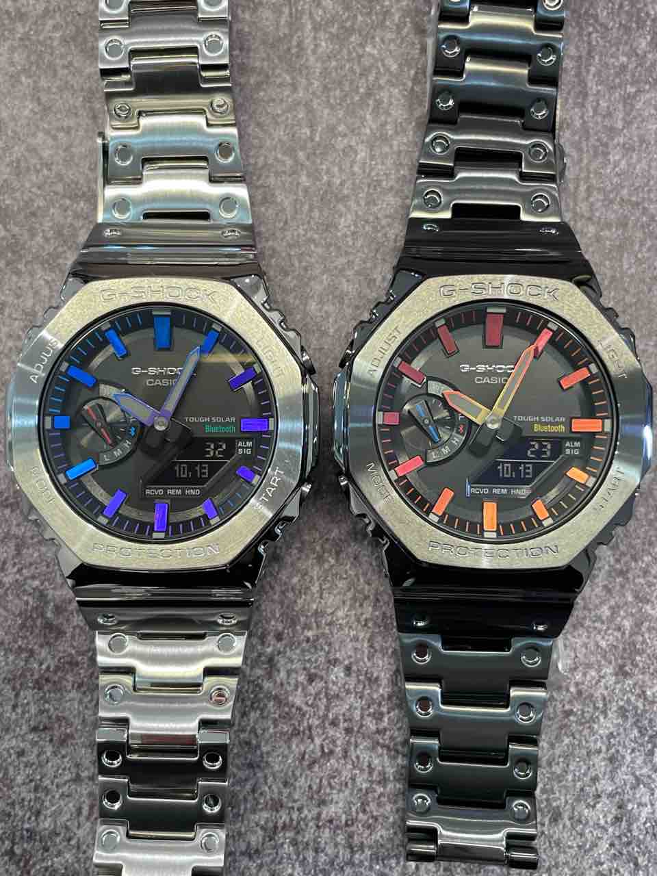 極美品 Gショック フルメタル レインボーカラー GM-B2100PC-1AJF G-SHOCK フルメタル レインボーカラー アクセント GM-B2100PC