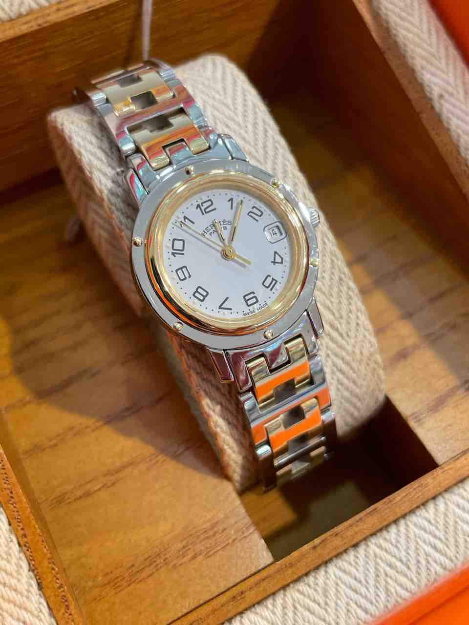 美品】HERMES クリッパー コンビ 白文字盤再入荷！【ヴィンテージ