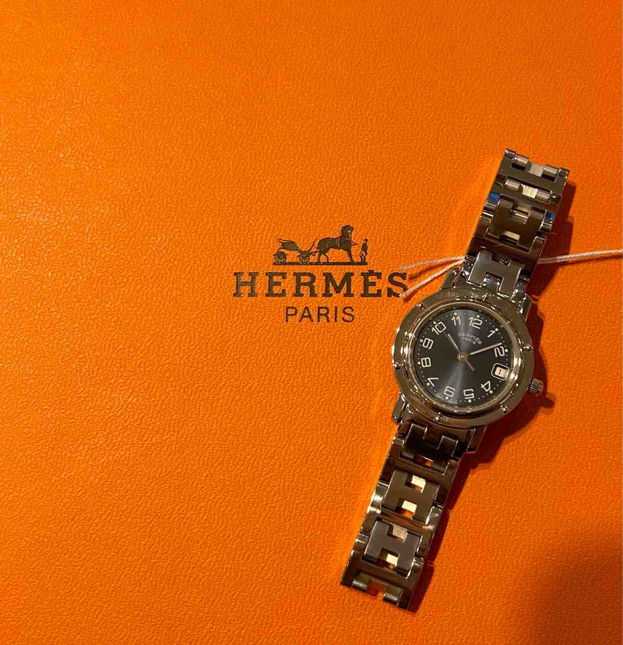 美品】HERMES クリッパー シックなネイビー文字盤モデル【ヴィンテージ