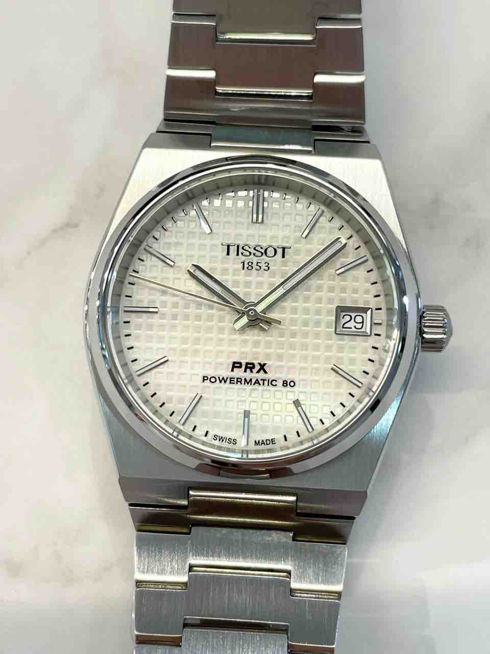 TISSOT】新作!PRX 35mm 上品なホワイトパール文字盤入荷 TISSOT】新作!PRX 35mm 上品なホワイトパール文字盤入荷