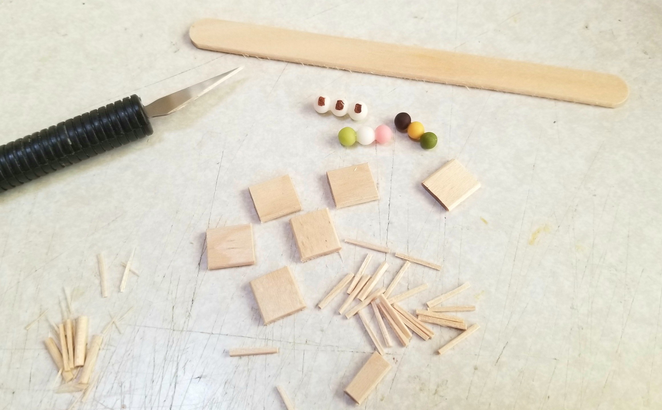 ミニチュア,団子,串の作り方,和菓子,シルバニア,ハンドメイド,オビツ