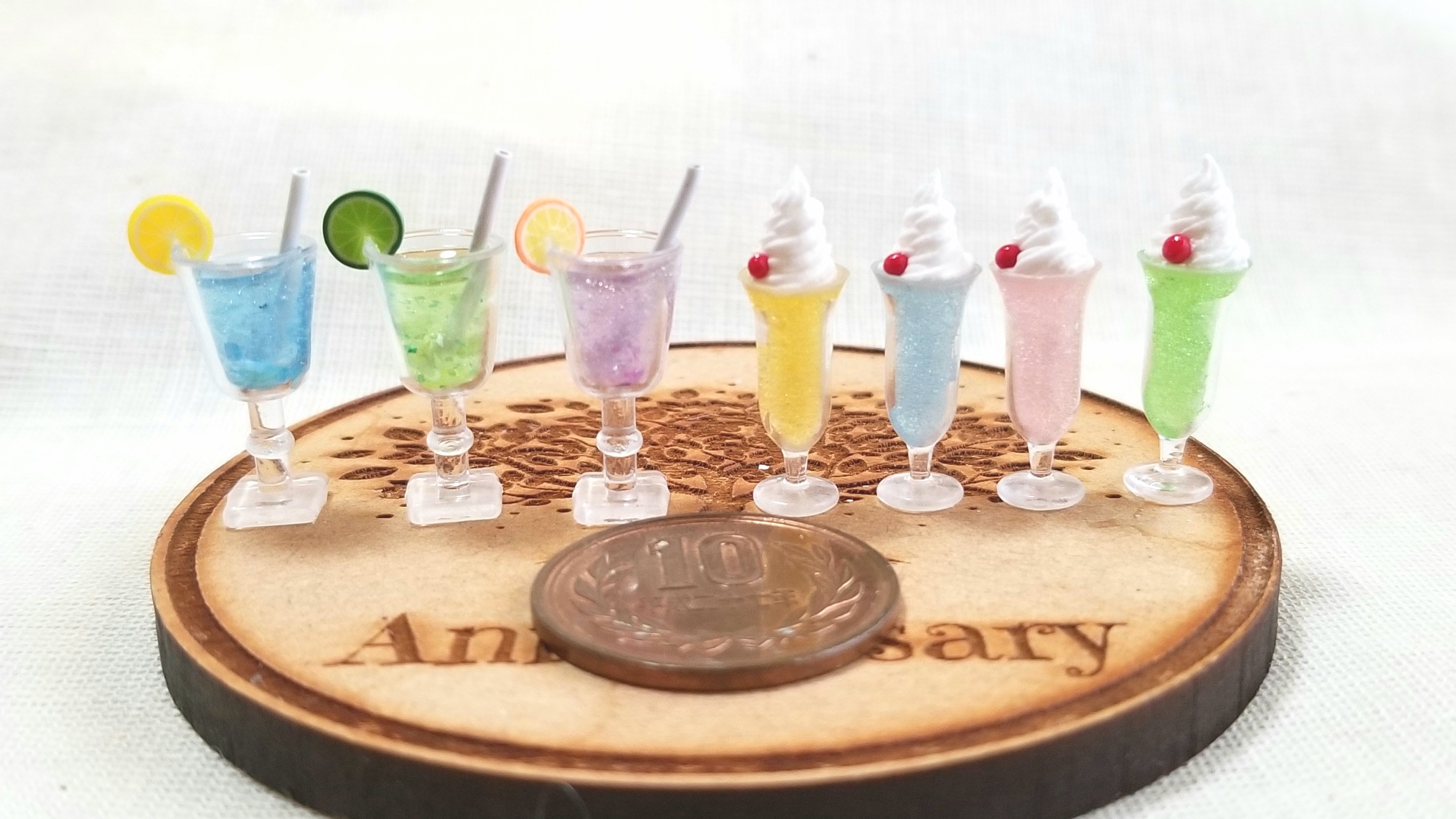 ドリンク,ジュース,ソーダフロート,ミニチュアフード,レジン,ミンネ