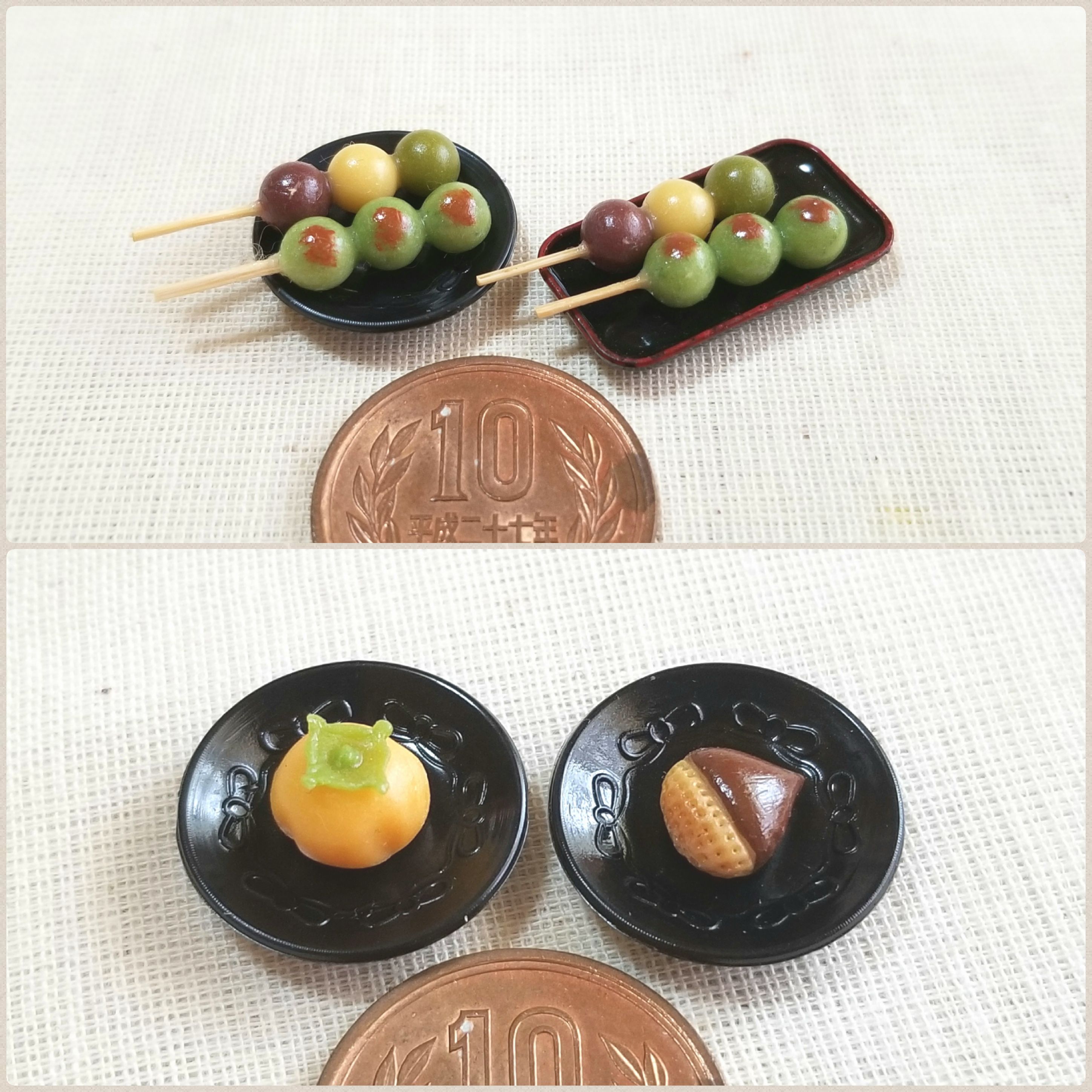 ブロガーのミニチュアフード,小さな和菓子,可愛い,ほっこり,ほのぼの