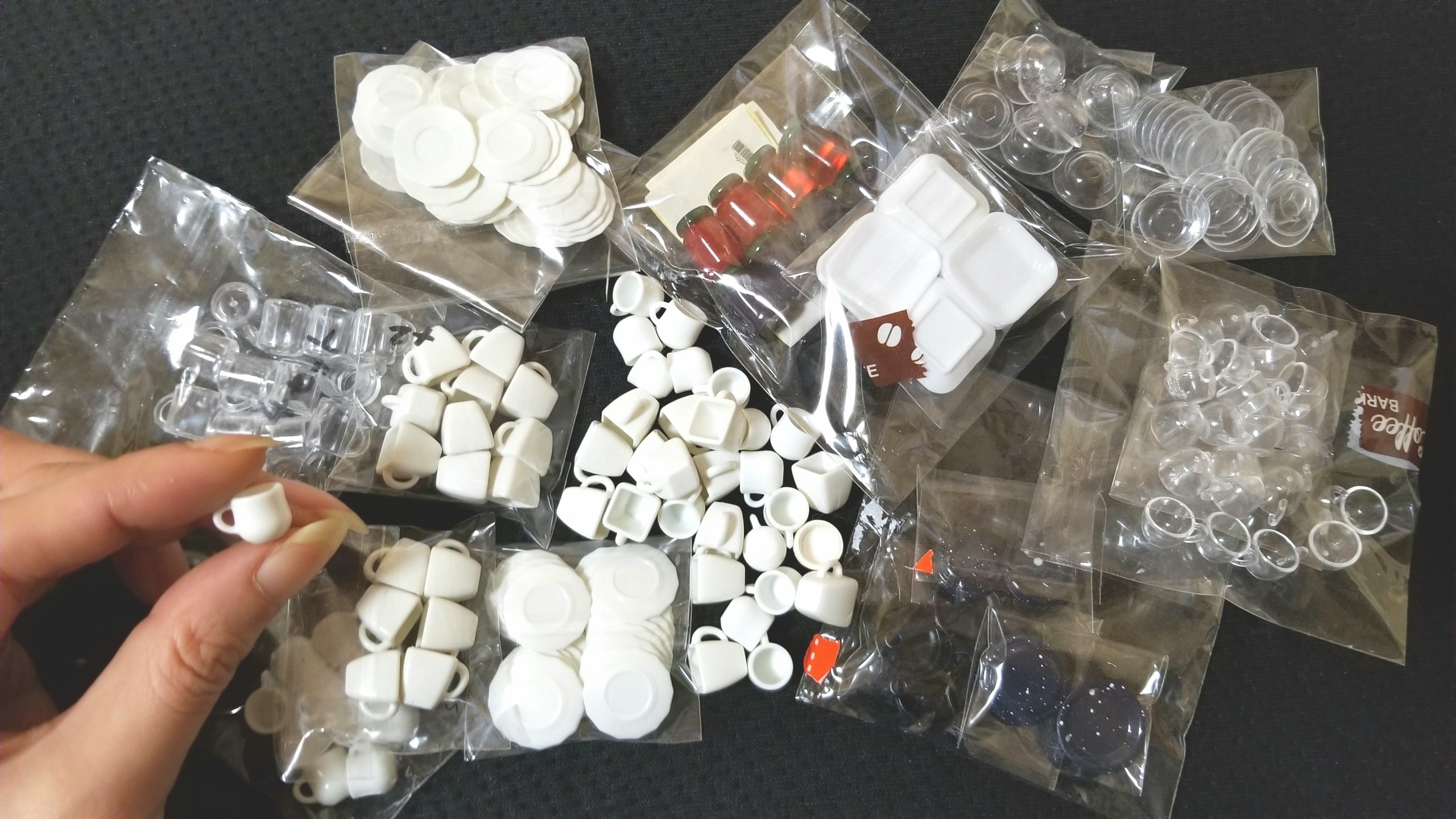 ミニチュアフード,使う道具や材料,コップグラスお皿食器,ブログ