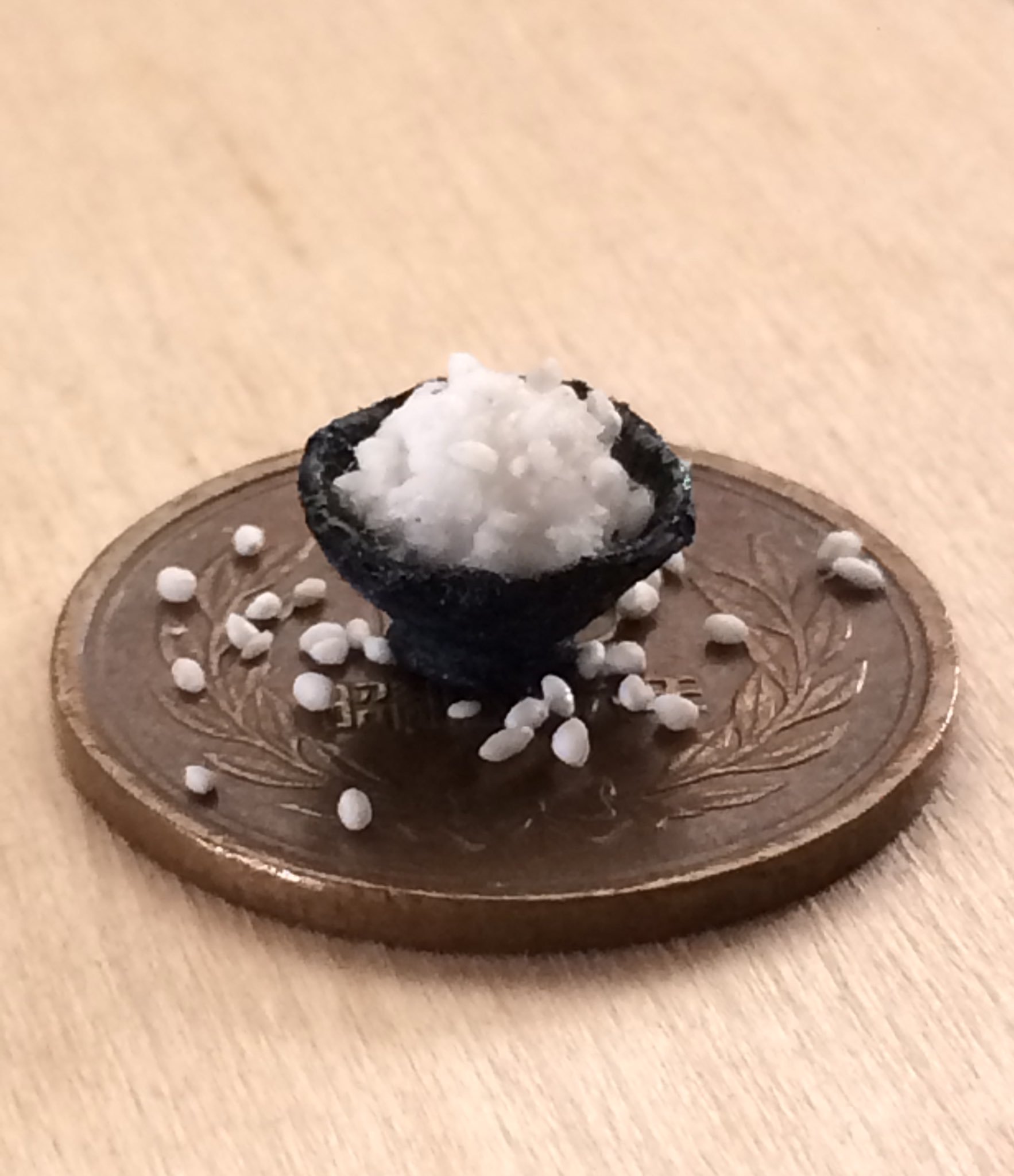 ペーパークラフト,紙アート,ミニチュアフード,ハンドメイド,ご飯粒