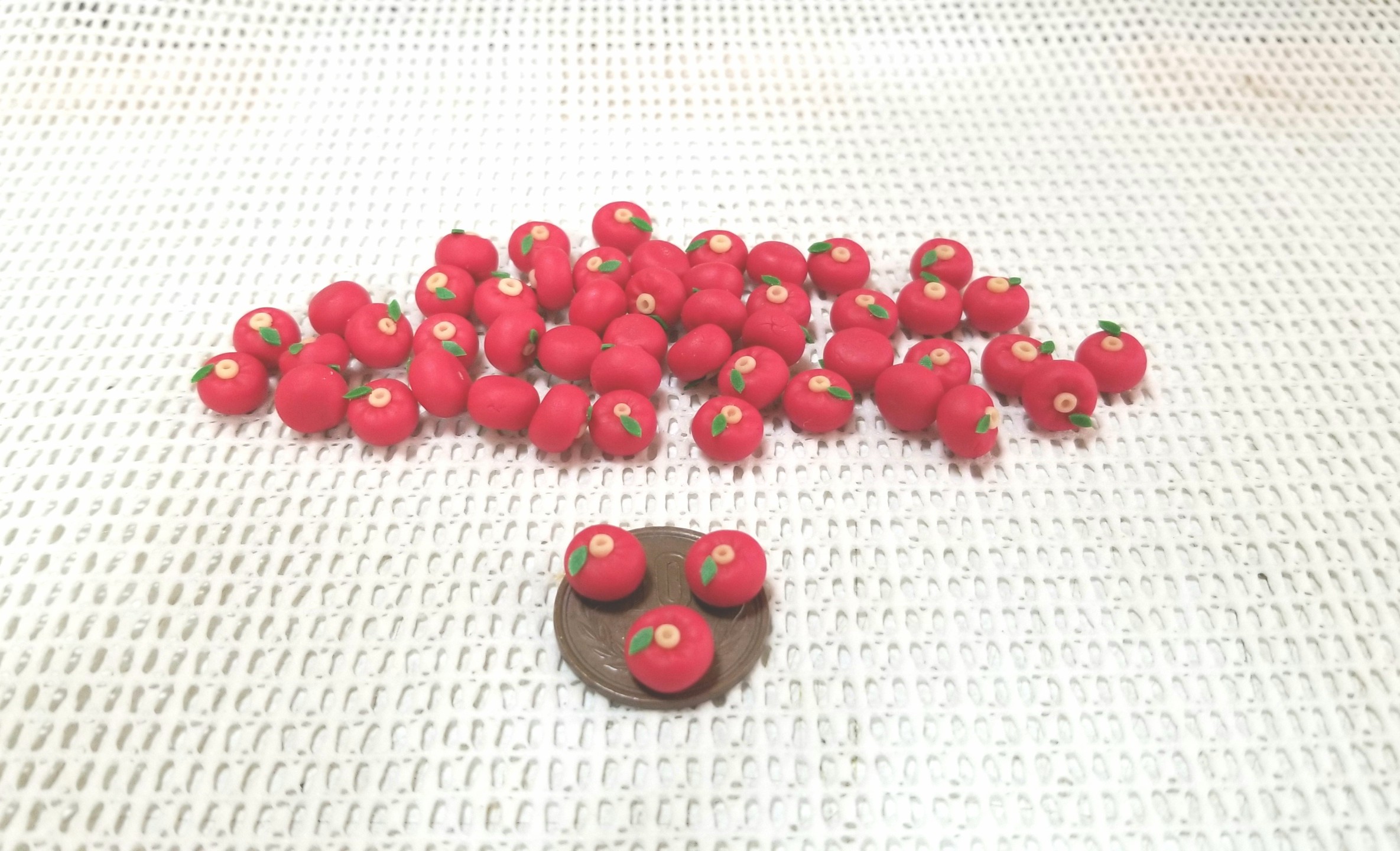 ミニチュアフード,和菓子,椿,練りきり,樹脂粘土,食品サンプル