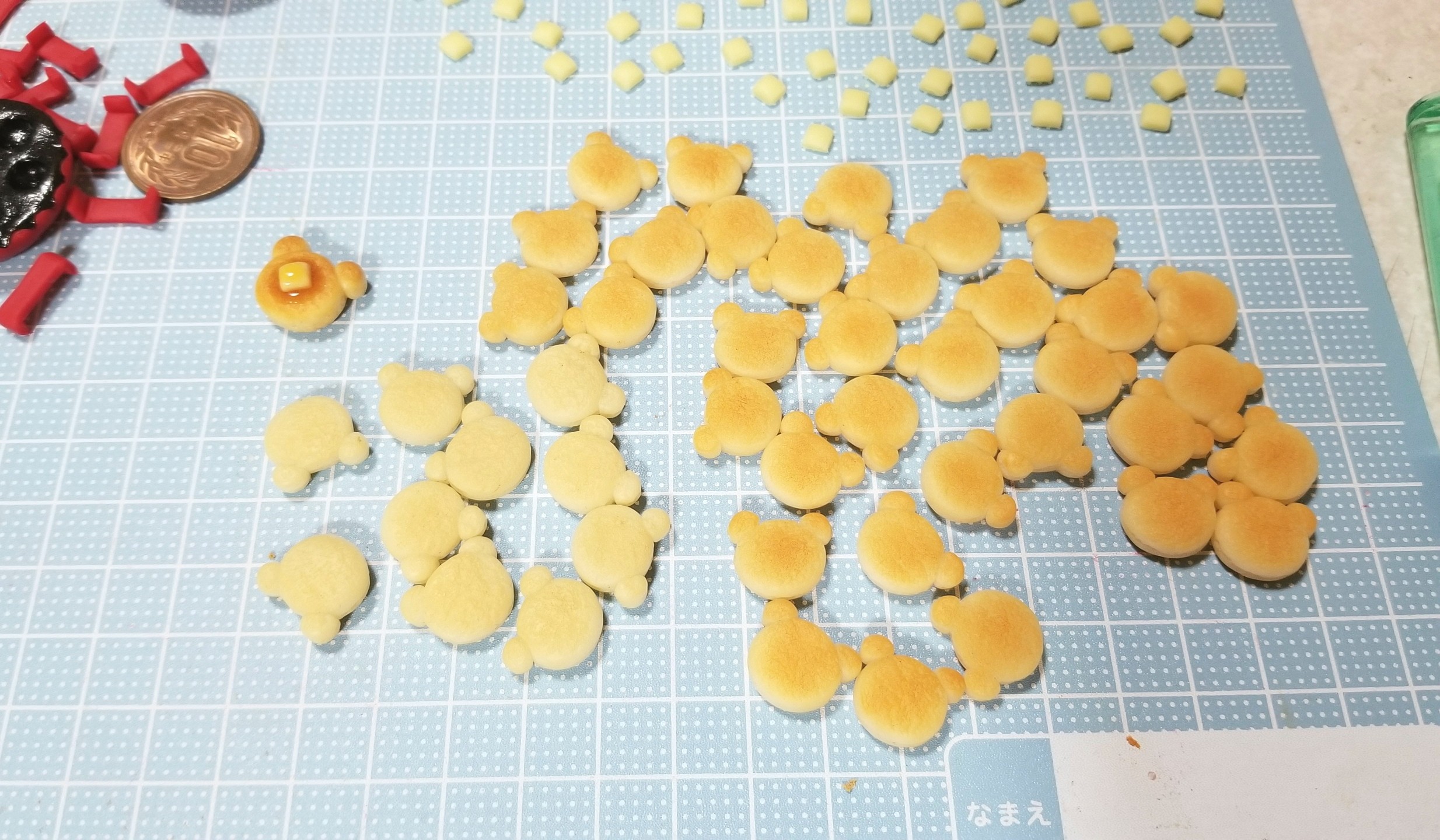 作り方,クマ,ホットケーキ,粘土,ミニチュアフード,フェイクフード