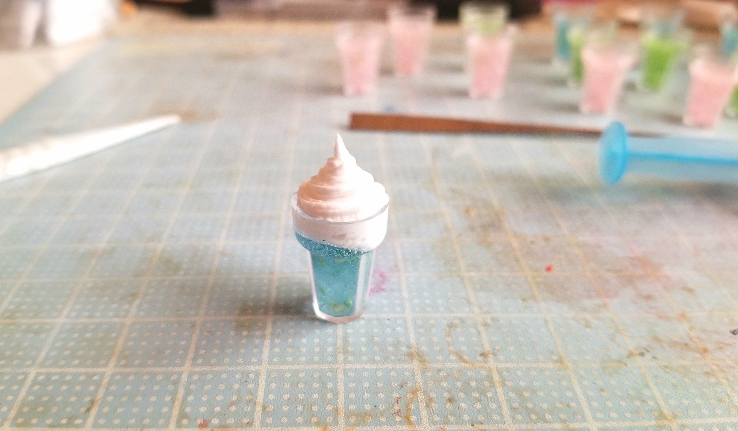 サンデー,パフェ,ミニチュア,レジン,ドールハウス,作り方,おもちゃ