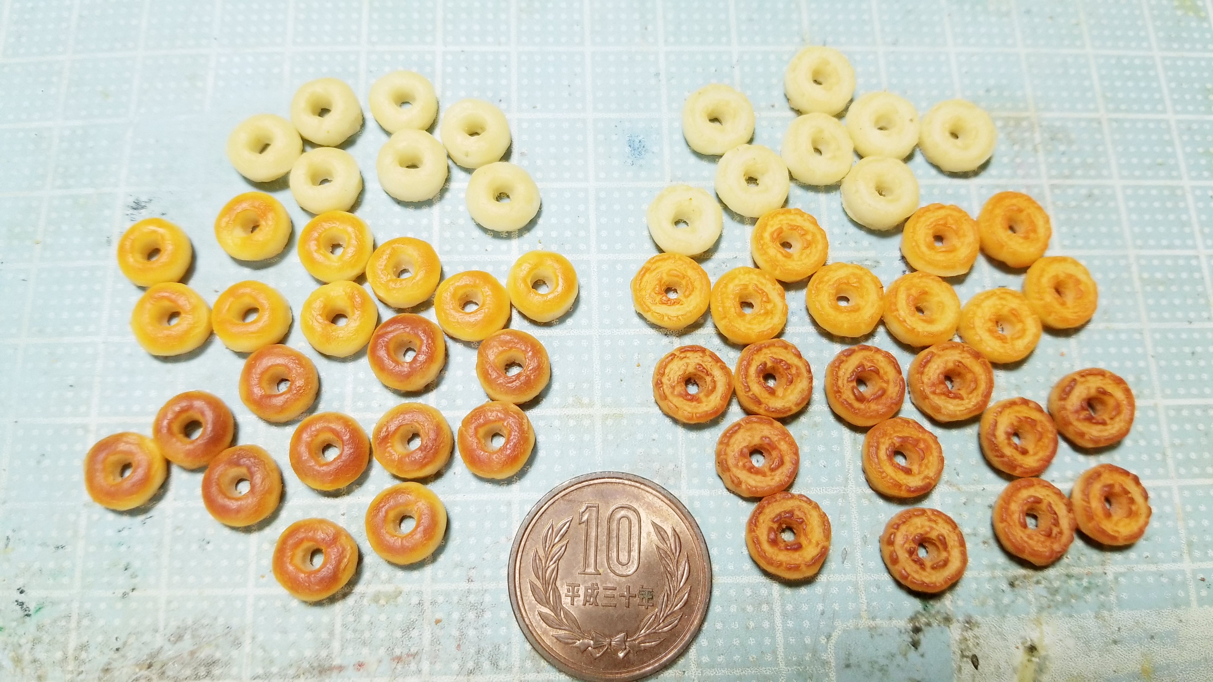 ミニチュアフード作家樹脂粘土ドーナツの作り方着色ハンドメイド小物