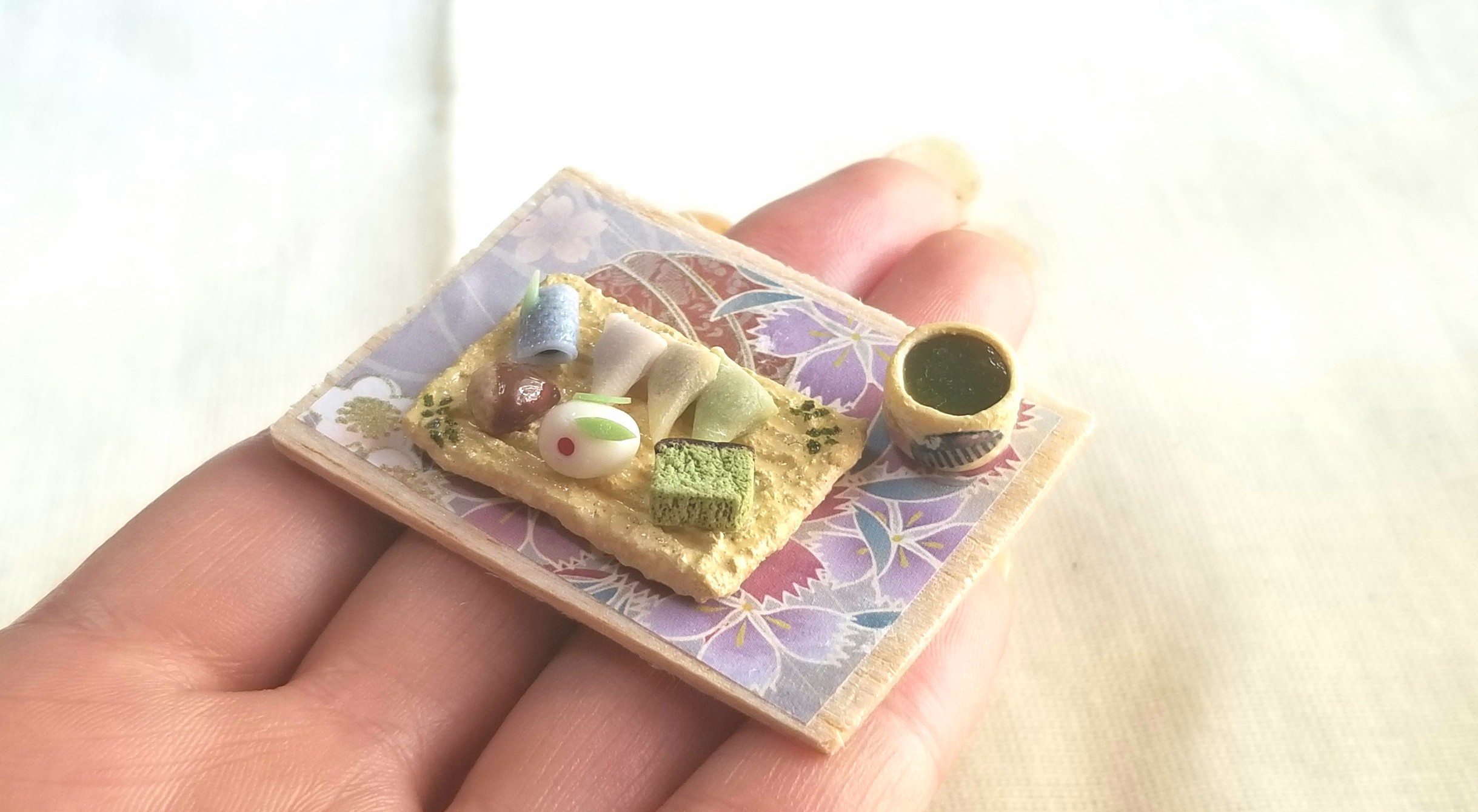 カステラ,和菓子,シルバニア,樹脂粘土,ミニチュア,ドールハウス