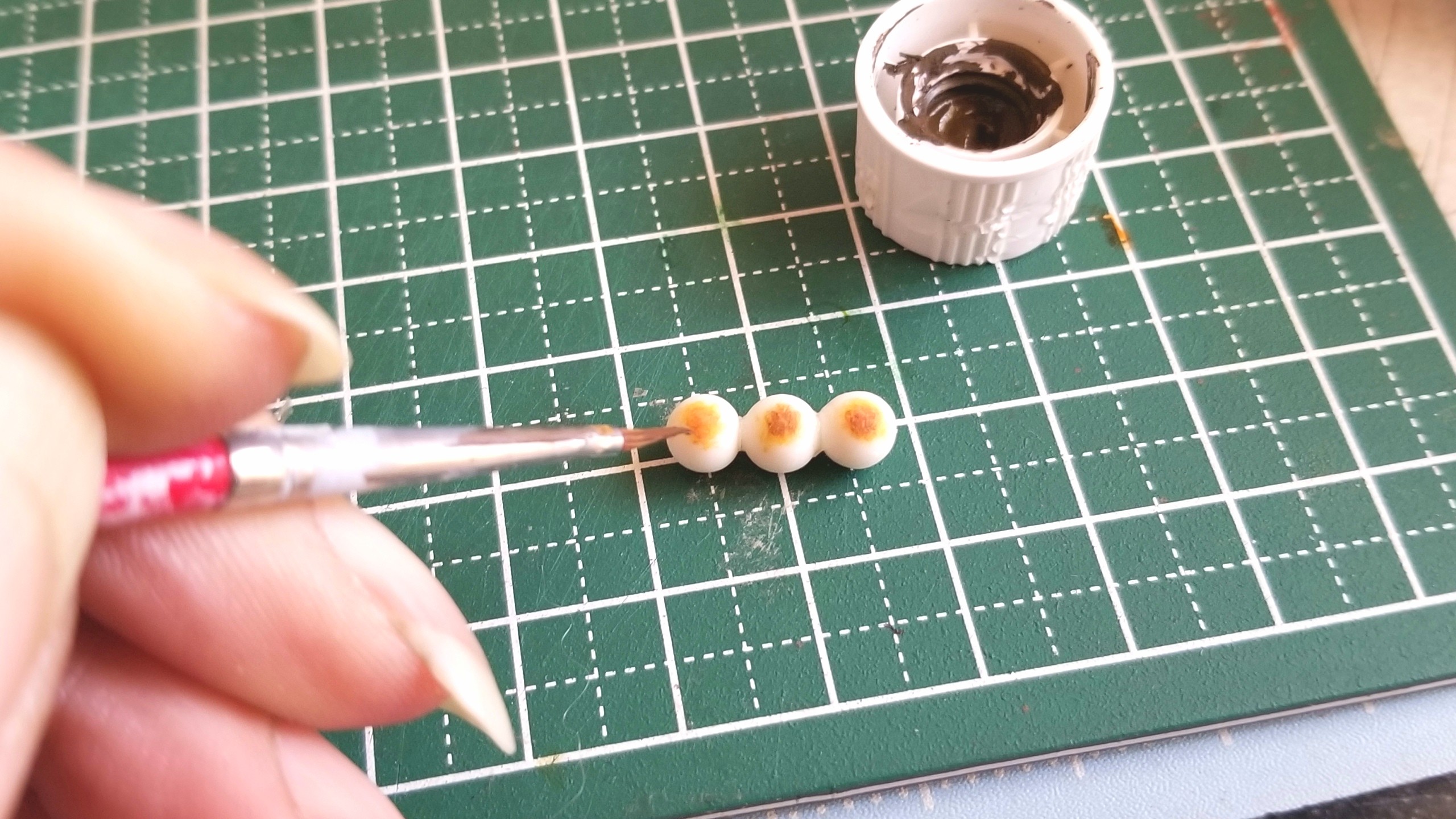 ミニチュアフード和菓子お団子の作り方樹脂粘土ブログ自作アート販売