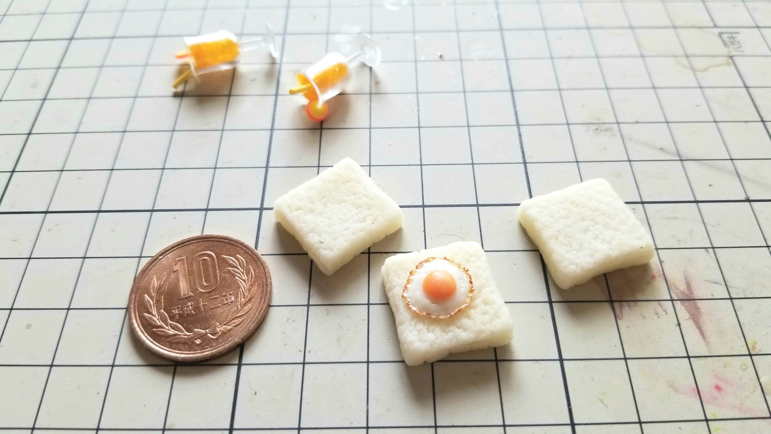 ミニチュアフードパントーストの作り方よもぎブログ樹脂粘土小物