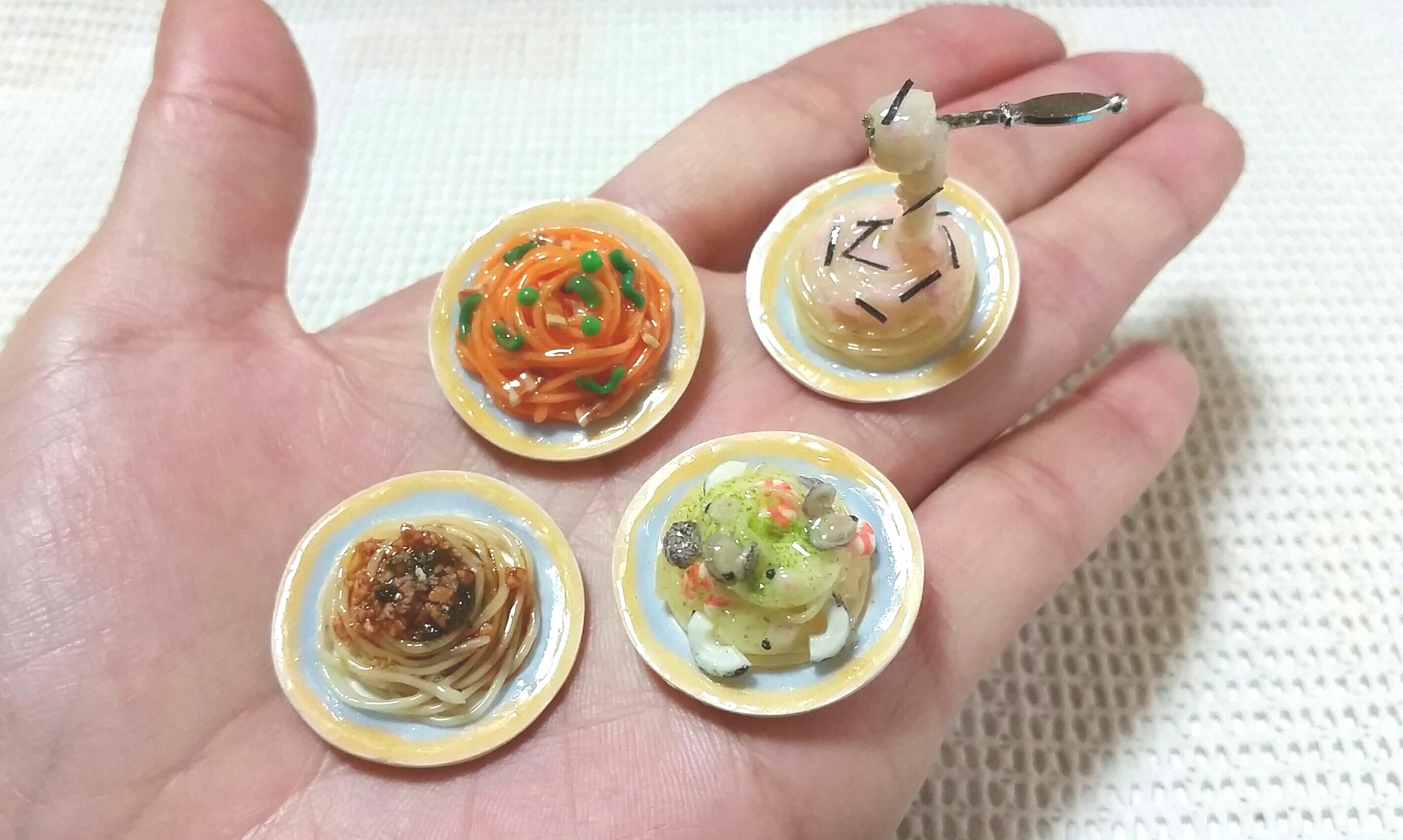 ミニチュアフードスパゲティー,パスタ,樹脂粘土,おすすめブログ